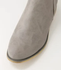 Women I LOVE BILLY Boots-Fanda Grey Nubuck Pu Chelsea Boots