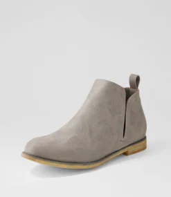 Women I LOVE BILLY Boots-Fanda Grey Nubuck Pu Chelsea Boots