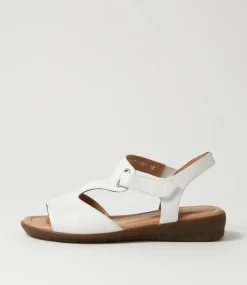 Women SUPERSOFT Comfort|Flats-Fanne2 White Leather Sandals