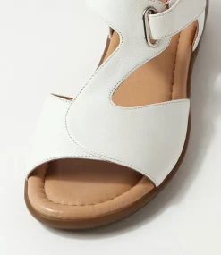 Women SUPERSOFT Comfort|Flats-Fanne2 White Leather Sandals