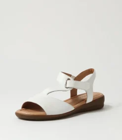 Women SUPERSOFT Comfort|Flats-Fanne2 White Leather Sandals
