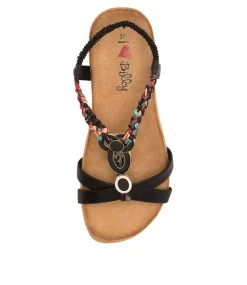 Women I LOVE BILLY Flats|Sandals-FANTASIE BLACK MULTI