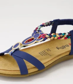 Women I LOVE BILLY Flats|Sandals-Fantasie Dark Blue Multi Sandals