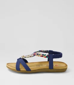 Women I LOVE BILLY Flats|Sandals-Fantasie Dark Blue Multi Sandals