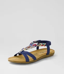 Women I LOVE BILLY Flats|Sandals-Fantasie Dark Blue Multi Sandals