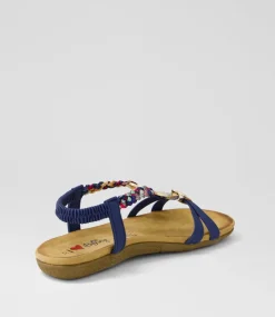 Women I LOVE BILLY Flats|Sandals-Fantasie Dark Blue Multi Sandals