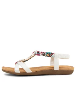 Women I LOVE BILLY Flats|Sandals-Fantasie White Multi Sandals