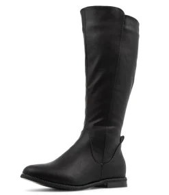 Women I LOVE BILLY Boots-Faraday Black Knee High Boots