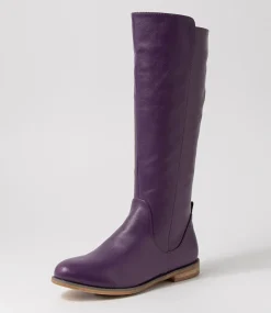 Women I LOVE BILLY Boots-Faraday Purple Knee High Boots
