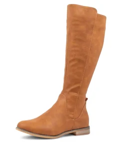 Women I LOVE BILLY Boots-Faraday Tan Knee High Boots