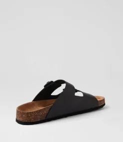 COLORADO Casuals|Sandals-Farrah Black Crazyhorse Leather Slides