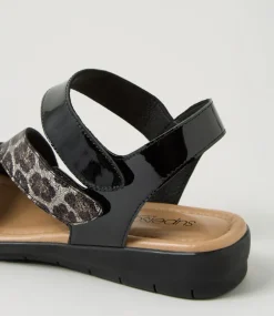 Women SUPERSOFT Comfort|Flats-Fast Black Leopard Multi Sandals