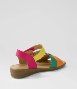 Women SUPERSOFT Comfort|Flats-Fast Bright Multi Leather Sandals