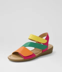 Women SUPERSOFT Comfort|Flats-Fast Bright Multi Leather Sandals