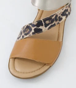 Women SUPERSOFT Comfort|Flats-Fast Tan Leopard Multi Sandals