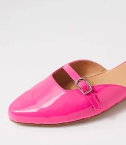 Women TOP END Flats-FAWNY TO HOT PINK PATENT LEATHER
