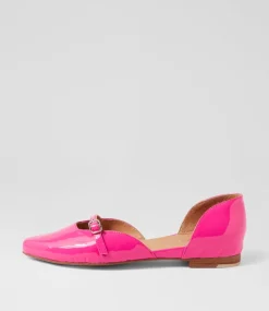 Women TOP END Flats-FAWNY TO HOT PINK PATENT LEATHER