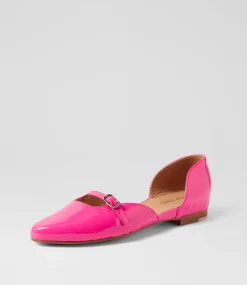 Women TOP END Flats-FAWNY TO HOT PINK PATENT LEATHER