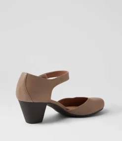 Women SUPERSOFT Dress|Comfort-Felicia Taupe Leather Heels