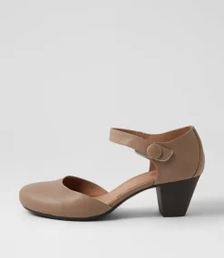 Women SUPERSOFT Dress|Comfort-Felicia Taupe Leather Heels