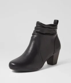 Women SUPERSOFT Boots|Comfort-Feliciity Black Leather Ankle Boots