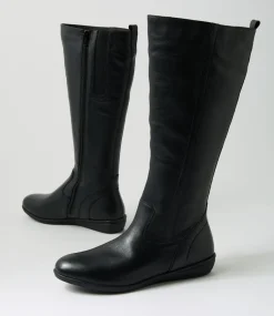 Women SUPERSOFT Boots|Comfort-Felicitey Black Leather Knee High Boots