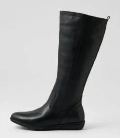 Women SUPERSOFT Boots|Comfort-Felicitey Black Leather Knee High Boots