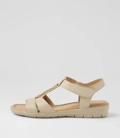 Women SUPERSOFT Comfort|Flats-Ferraro2 Almond Leather Sandals