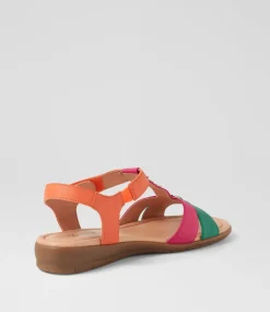 Women SUPERSOFT Comfort|Flats-Ferraro2 Bright Multi Leather Sandals