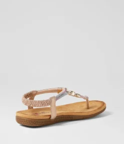 Women I LOVE BILLY Flats|Sandals-Fessa Rose Gold Multi Sandals