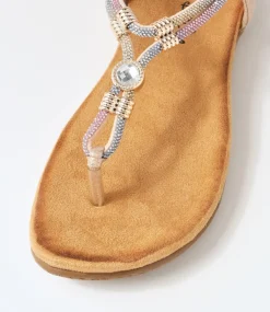 Women I LOVE BILLY Flats|Sandals-Fessa Rose Gold Multi Sandals