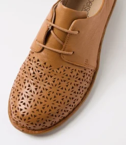 Women SUPERSOFT Comfort|Flats-Festival New Tan Leather Lace Up Flats