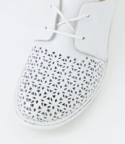 Women SUPERSOFT Comfort|Flats-Festival White Leather Lace Up Flats