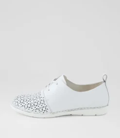 Women SUPERSOFT Comfort|Flats-Festival White Leather Lace Up Flats