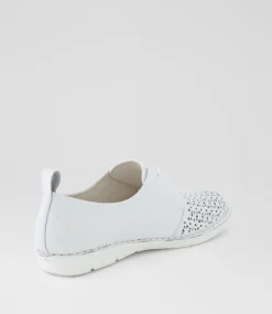 Women SUPERSOFT Comfort|Flats-Festival White Leather Lace Up Flats