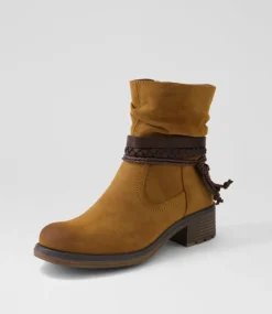Women I LOVE BILLY Boots-Fhuter Tan Nubuck Pu Ankle Boots