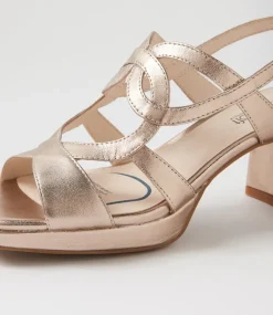 Women SUPERSOFT Comfort|Heels-Fiance Champagne Leather Sandals