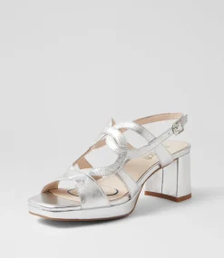 Women SUPERSOFT Comfort|Heels-Fiance Silver Leather Sandals
