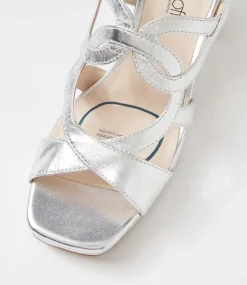 Women SUPERSOFT Comfort|Heels-Fiance Silver Leather Sandals