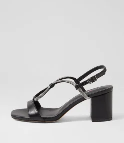 Women I LOVE BILLY Heels|Sandals-Figee Black Silver Jewels Sandals