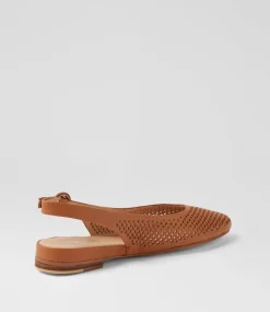 Women TOP END Flats-Filone Dark Tan Leather Flat Shoes