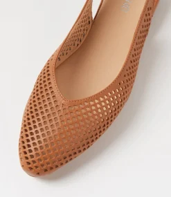 Women TOP END Flats-Filone Dark Tan Leather Flat Shoes
