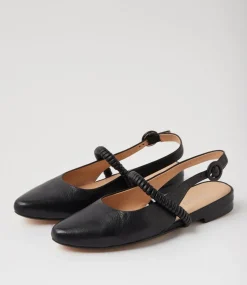 Women TOP END Flats-Finnish Black Leather Flat Shoes