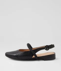Women TOP END Flats-Finnish Black Leather Flat Shoes