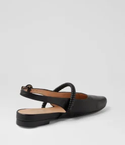 Women TOP END Flats-Finnish Black Leather Flat Shoes