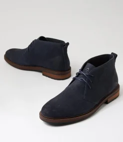 COLORADO Boots|Casuals-Flae Dark Navy Oil Suede Lace Up Boots
