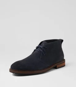 COLORADO Boots|Casuals-Flae Dark Navy Oil Suede Lace Up Boots
