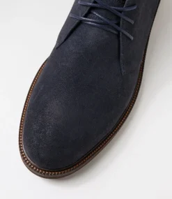 COLORADO Boots|Casuals-Flae Dark Navy Oil Suede Lace Up Boots
