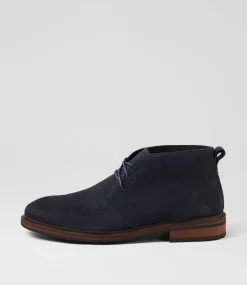 COLORADO Boots|Casuals-Flae Dark Navy Oil Suede Lace Up Boots