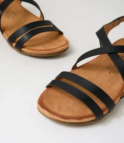 Women I LOVE BILLY Flats|Sandals-Flagrun Black Sandals